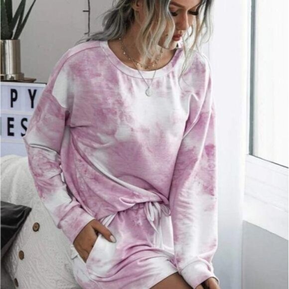 TIE DYE SHORTS SET lavender - Picture 3 of 9